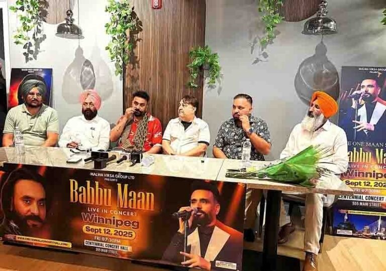 ਬੱਬੂ ਮਾਨ ਨੇ ਵਿਨੀਪੈੱਗ ਸ਼ੋਅ ਦੀ ਸਮੁੱਚੀ ਕਮਾਈ ਹੜ੍ਹ ਪੀੜਤਾਂ ਨੂੰ ਦਿੱਤੀ